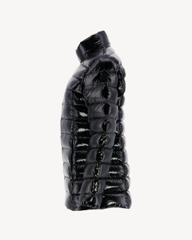 Doudoune mi-longue laquée Grand Froid Noir Perle
