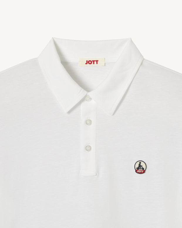 Polo en coton biologique Blanc Lavan