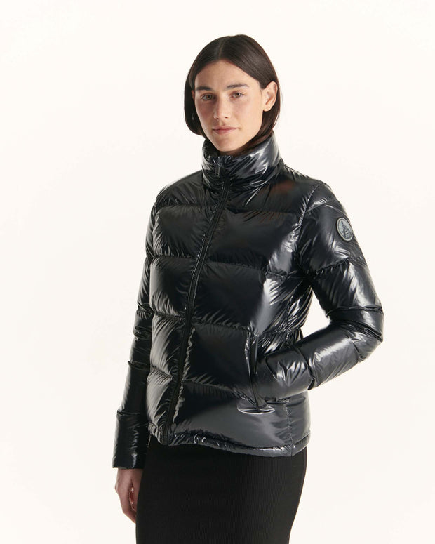 Doudoune laquée avec des cristaux Swarovski®️ Grand Froid Noir Cardiff