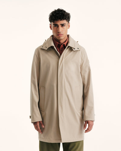 Imperméable à capuche amovible Beige Athenes