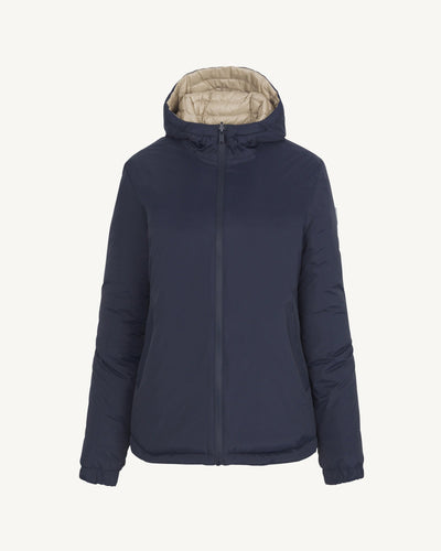 Doudoune réversible à capuche Ultralight Marine/Beige Bangkok 2.0