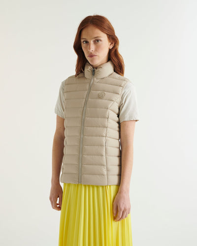 Doudoune sans manches stretch Beige Grenada