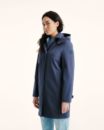 Imperméable à capuche amovible Marine Corinthe