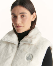 Doudoune avec des cristaux Swarovski®️ sans manches réversible Grand Froid Blanc Daria