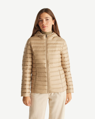 Doudoune légère à capuche Beige Cloe