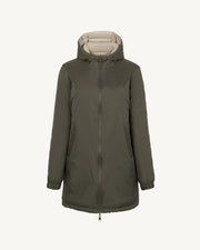 Doudoune longue réversible Army/Beige Roma 2.0
