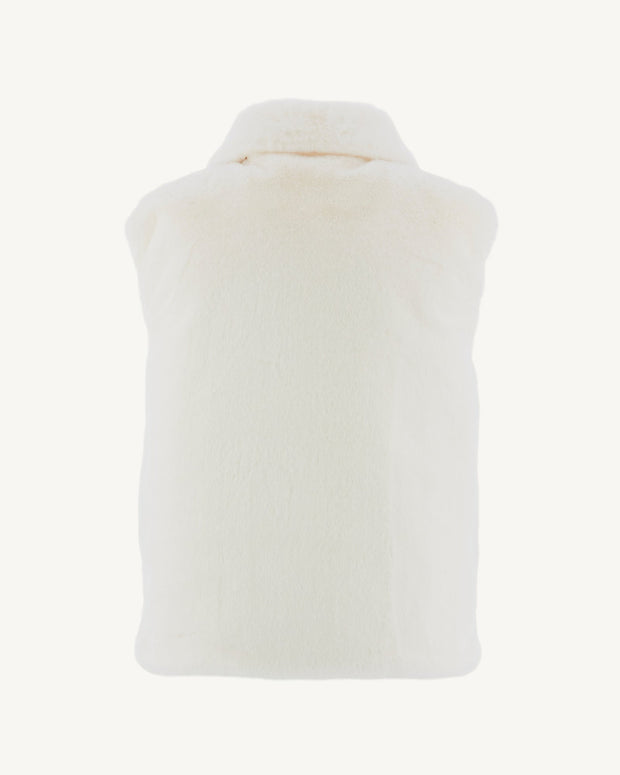 Doudoune avec des cristaux Swarovski®️ sans manches réversible Grand Froid Blanc Daria